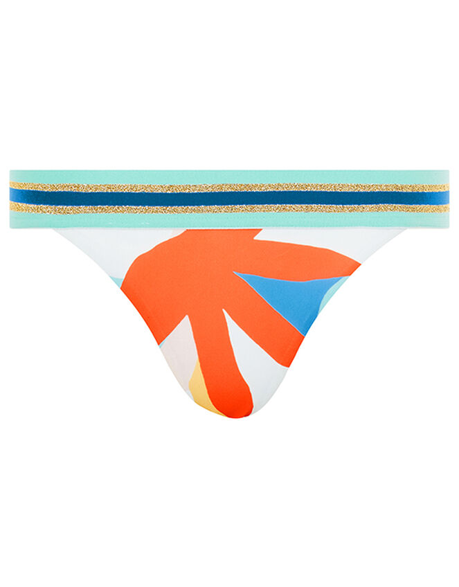 Palm Clash Print Bikini Briefs with Recycled Polyester, Multi (BRIGHTS-MULTI), large