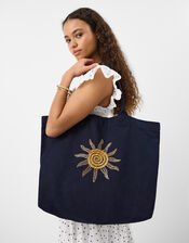 Sun Embellished Shopper Bag, , large