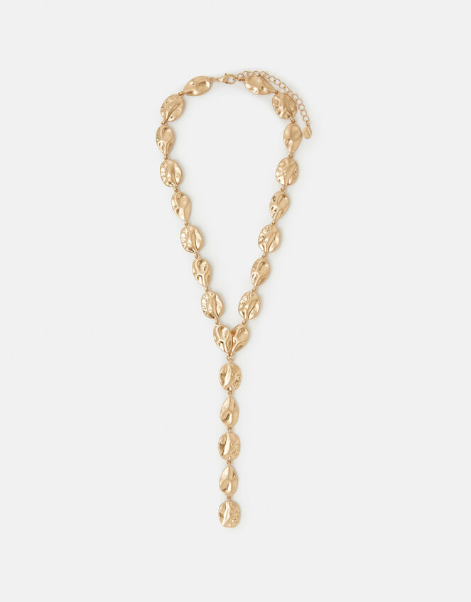 Brushed Pebble Lariat Necklace, , large