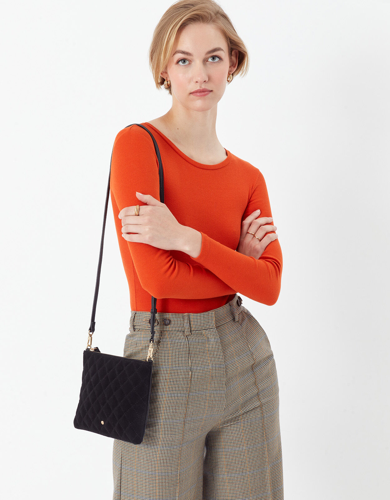 Quilted leather crossbody bag clearance