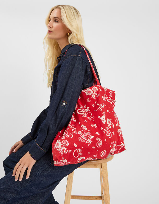 Paisley Print Shopper Bag, , large