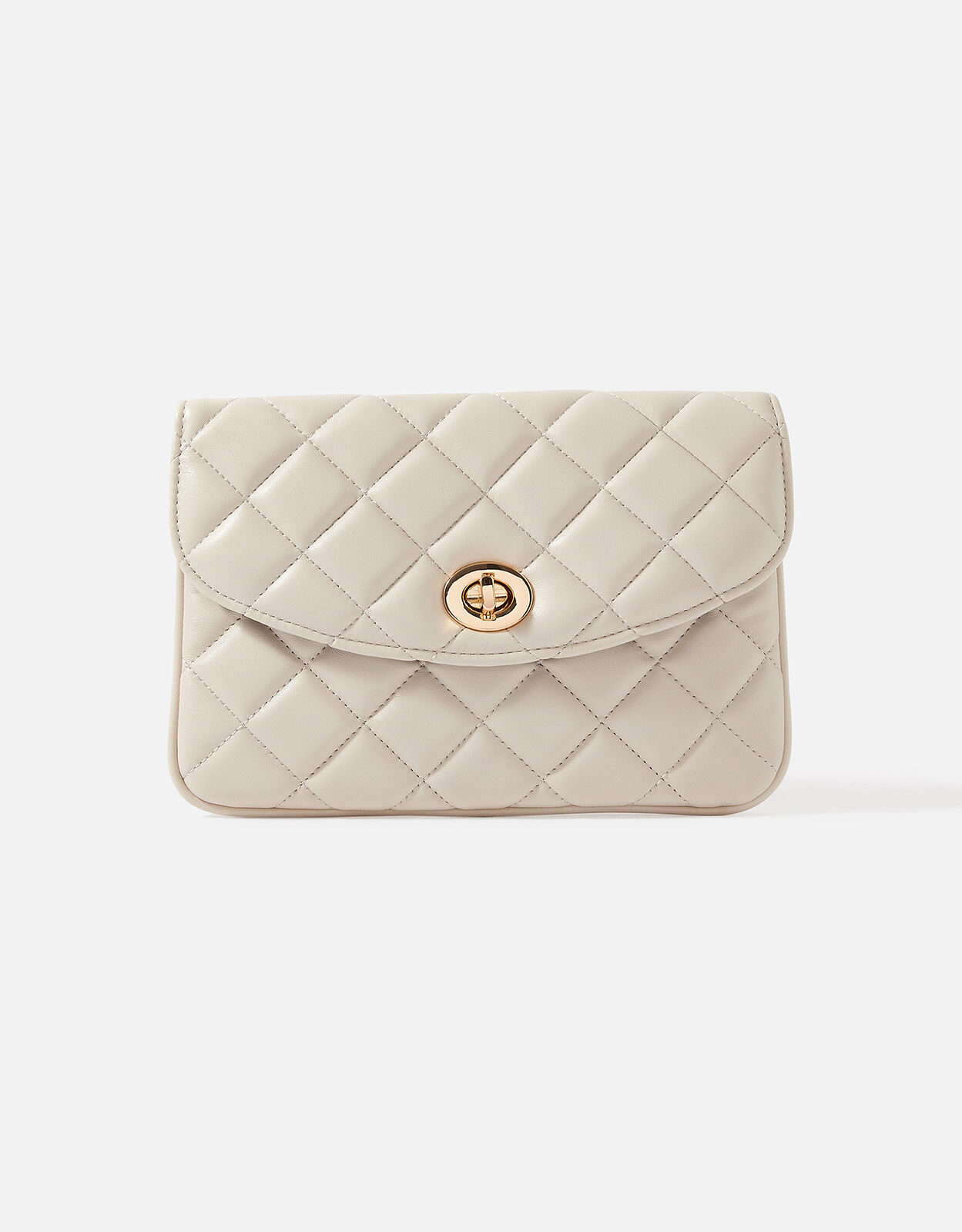 Quilted Clutch Bag Cream
