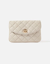 Quilted Clutch Bag, Cream (CREAM), large