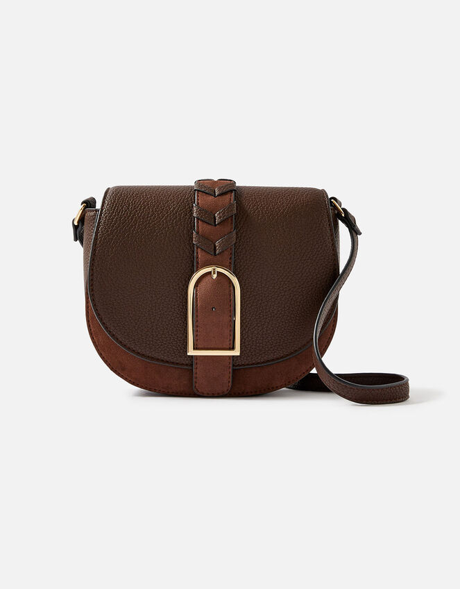 Shania Suedette Cross-Body Bag , Brown (CHOCOLATE), large