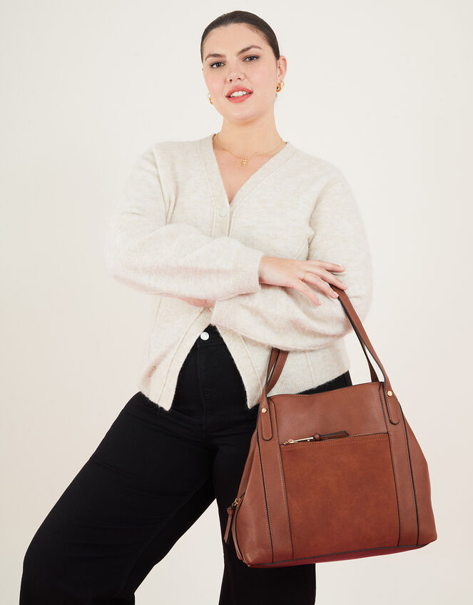 Slouch Shoulder Bag, Tan (TAN), large