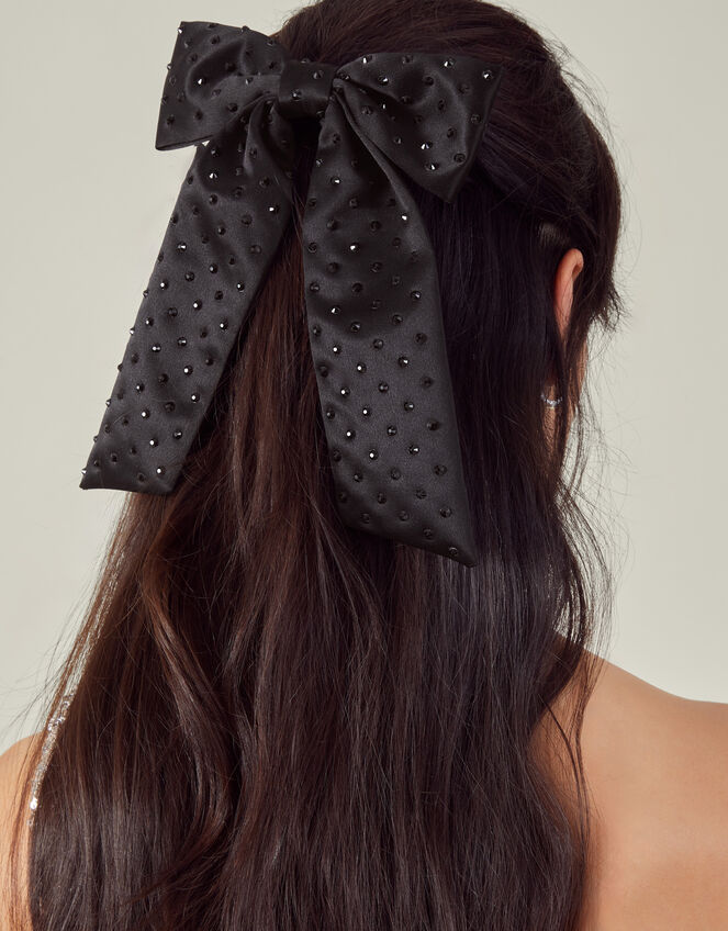Crystal Bow Hair Clip, , large