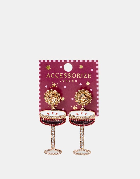 Embellished Espresso Martini Drop Earrings, , large