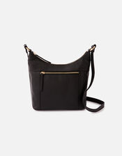 Sadie Leather Scoop Cross Body , Black (BLACK), large