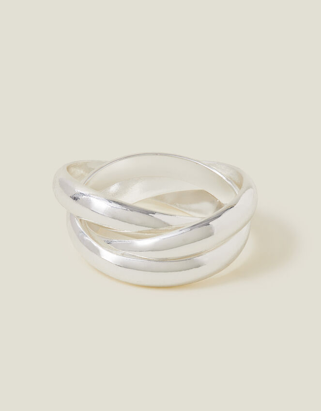 Sterling Silver-Plated Russian Ring, Silver (SILVER), large