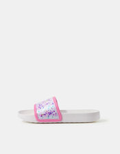Girls Confetti Strap Sliders, Multi (PASTEL MULTI), large