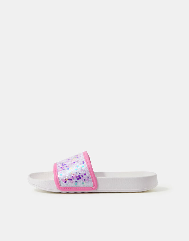 Girls Confetti Strap Sliders, Multi (PASTEL MULTI), large