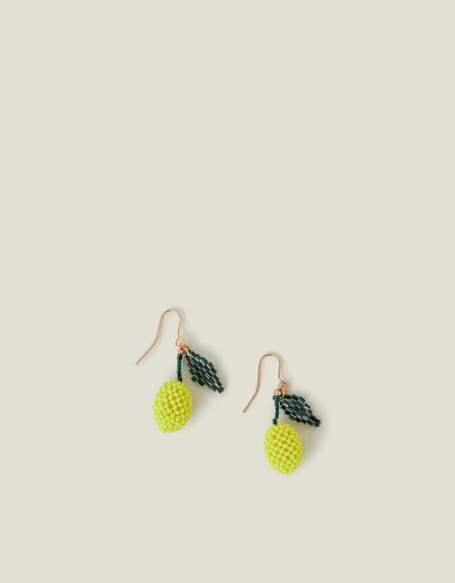 Lemon Beaded Drop Earrings, , large