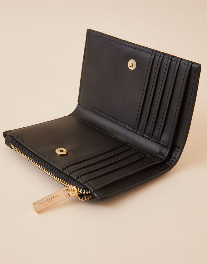 Quilted Zip Purse, Black (BLACK), large