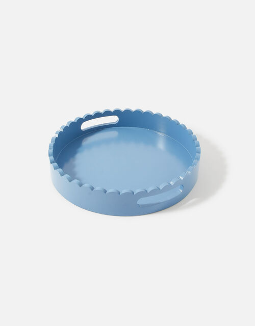 Small Scallop Round Tray, Blue (BLUE), large