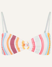 Stripe Ring Detail Bandeau Bikini Top, Multi (BRIGHTS-MULTI), large