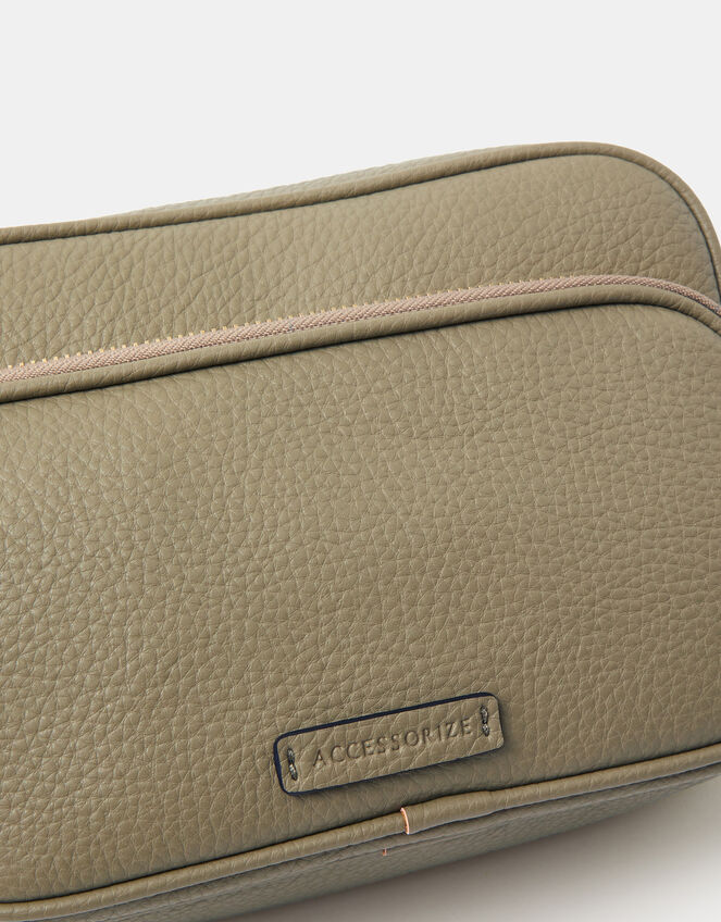 Dina Double Zip Crossbody Bag, Green (KHAKI), large