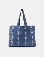 Floral Embroidered Cord Shopper Bag, , large