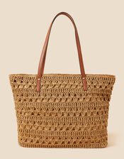 Classic Raffia Tote Bag, , large