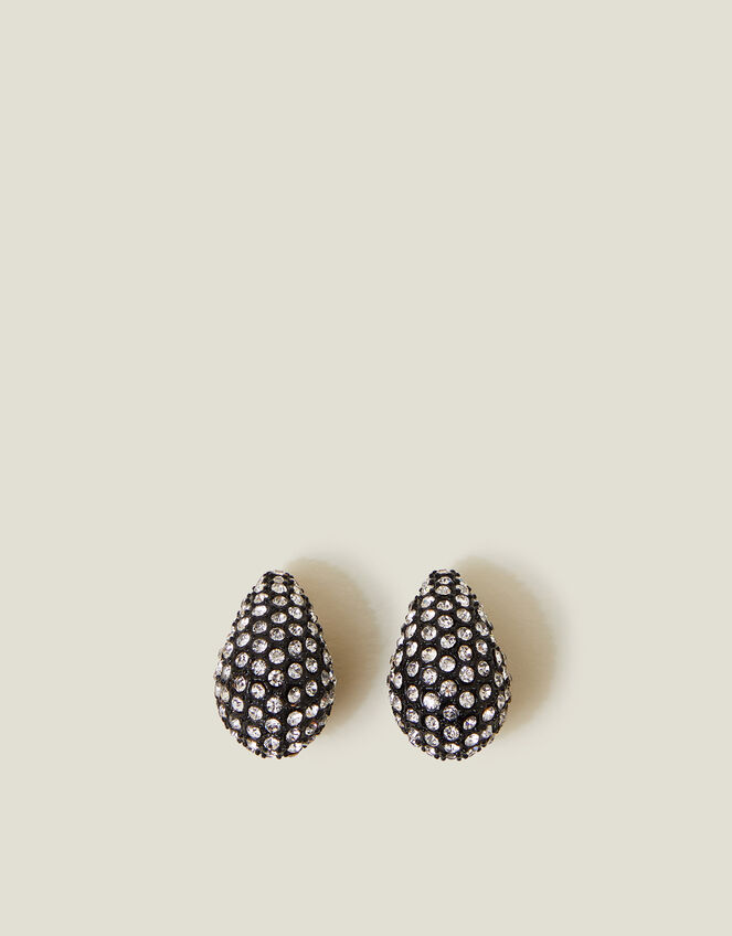 Diamante Curve Teardrop Earrings, , large