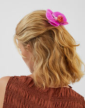 Orchid Flower Barrette Hair Clip, , large