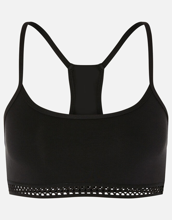 Comfort Crop Top with Natural Bamboo Fibres, Black (BLACK), large