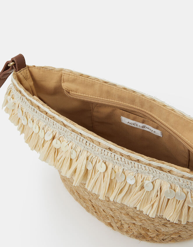 Jute Fringe Crossbody Bag, , large