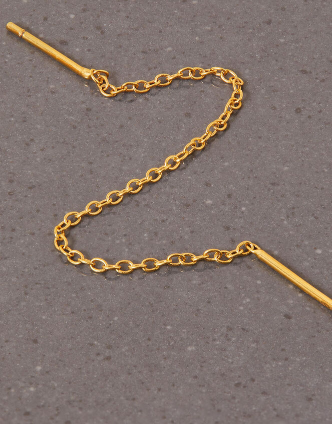 14ct GoldPlated Chain Threader Single Earring Z for Accessorize