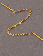 14ct Gold-Plated Chain Threader Single Earring, , large