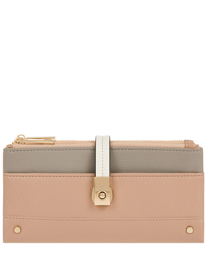 Colour-Block Flip Lock Wallet, , large