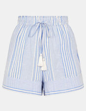 Stripe Drawstring Shorts, Blue (BLUE), large