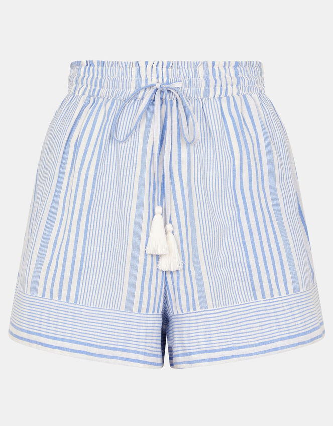 Stripe Drawstring Shorts, Blue (BLUE), large