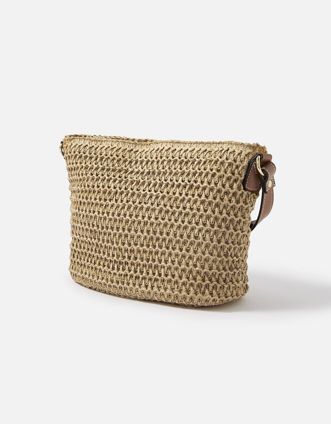 Maeve Raffia Cross-Body Bag, Natural (NATURAL), large