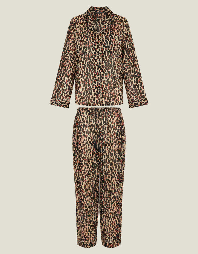 Leopard Print Long Pyjamas Set, Leopard (LEOPARD), large