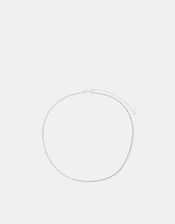 Sterling Silver-Plated Tennis Necklace, , large