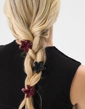 3-Pack Small Sparkle Tropical Flower Claw Clips, , large