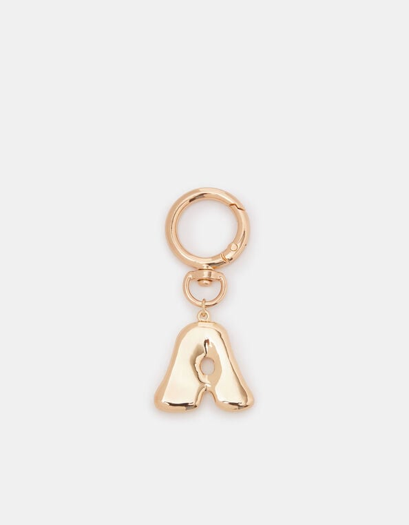 Bubble Initial Bag Charm, Gold (GOLD), large