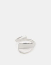 Sterling Silver-Plated Crossover Band Ring , , large
