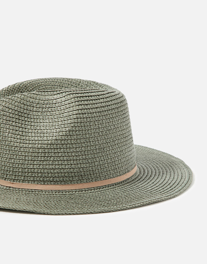 Packable Panama Trilby Hat , Green (KHAKI), large