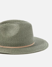 Packable Panama Trilby Hat , Green (KHAKI), large