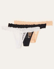 Lace Thong Set of Three, Multi (ASSORTED), large