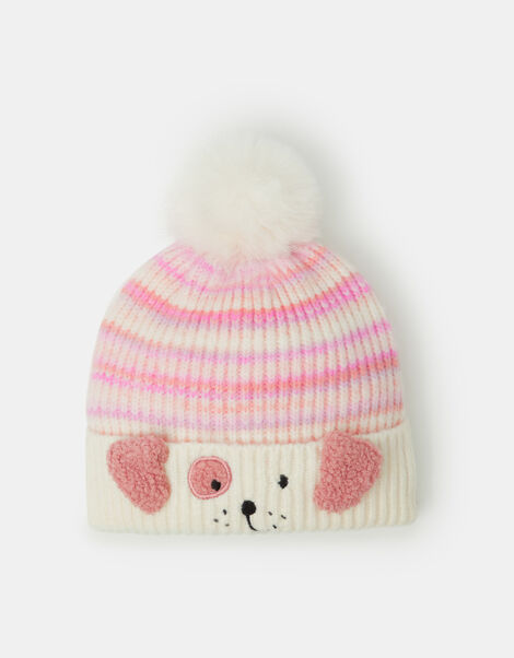 Girls Dog Ombr&eacute; Bobble Hat, Multi (PASTEL MULTI), large