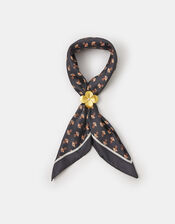 Floral Ring Satin Neckerchief, , large
