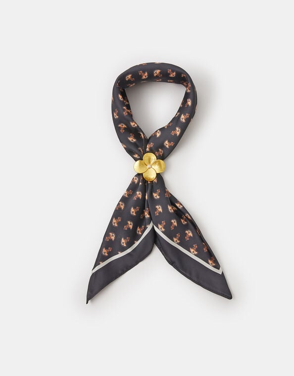 Floral Ring Satin Neckerchief, , large