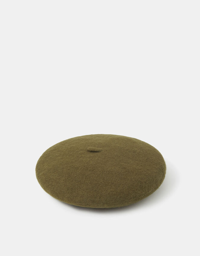 Wool Beret, Green (OLIVE), large