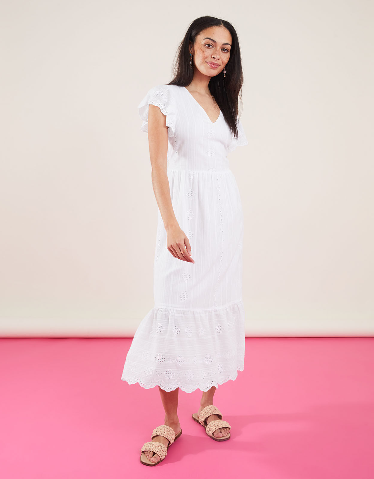 Midi dress sales with flutter sleeves