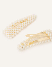 Pearly Snap Hair Clips Set of Two, , large