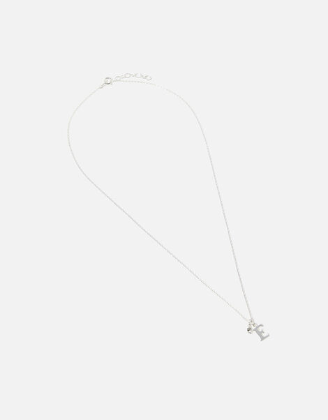 Sterling Silver Sparkle Initial Pendant Neckace White, White (ST CRYSTAL), large
