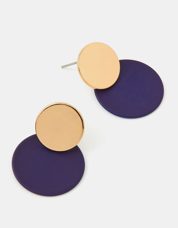 Double Circle Drop Earrings, , large