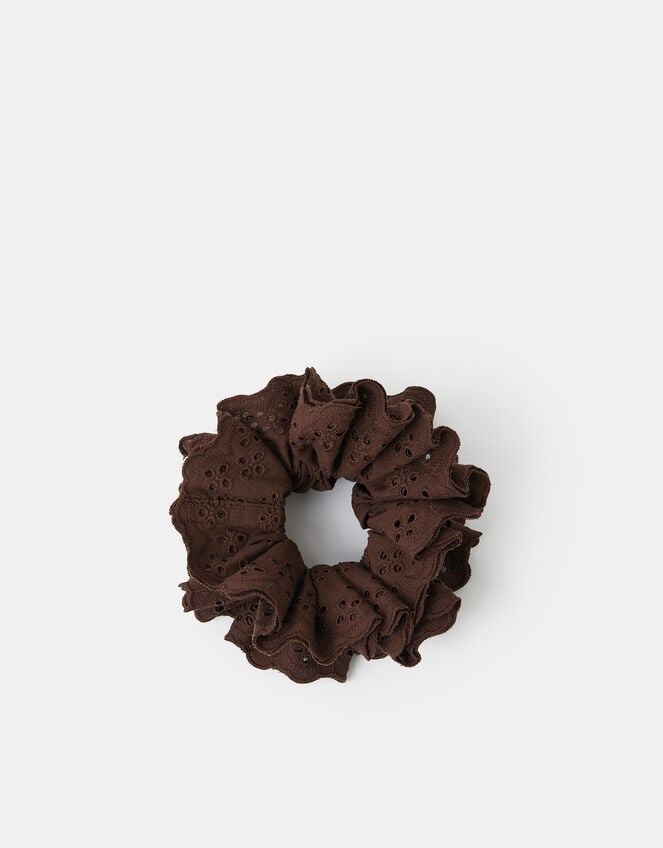 Frilly Broderie Hair Scrunchie, , large