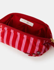 Star Embellished Stripe Make Up Bag, , large